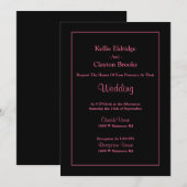 Black Simple Framed Wedding Invitation Kaart (Voorkant / Achterkant)