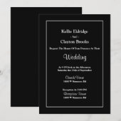 Black Simple Framed Wedding Invitation Kaart (Voorkant / Achterkant)