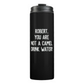 Black Simple Funny Quote Drink Water met naam Thermosbeker (Voorkant)