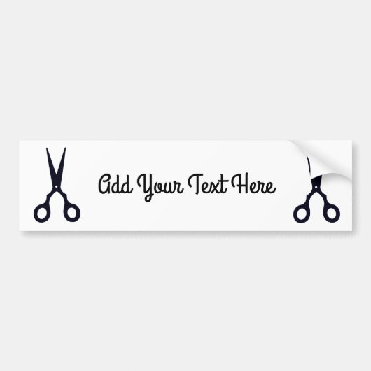 Black Simple Hair Scissors (Barber / Hairdresser) Bumpersticker (Voorkant)