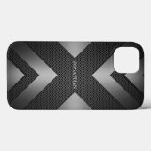 Black Simple Metallic Case-Mate iPhone Case (Achterkant (horizontaal))