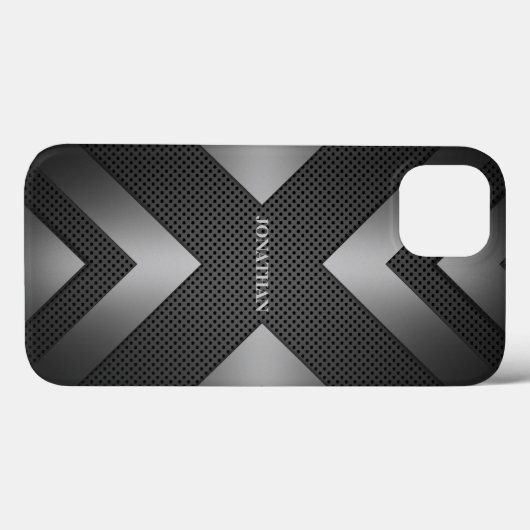 Black Simple Metallic Case-Mate iPhone Case (Achterkant (horizontaal))