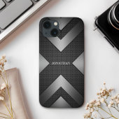 Black Simple Metallic Case-Mate iPhone Case