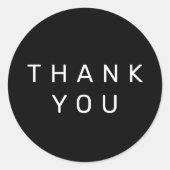 Black Simple Minimalist Bedankt voor het inpakken  Ronde Sticker (Voorkant)