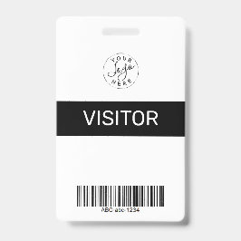 Black Simple Minimalist Visitor's Pass ID Badge