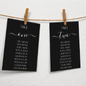 Black Simple Modern Script Seating Chart Card