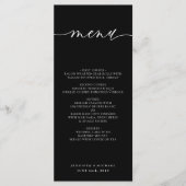 Black Simple Modern Wedding Ceremony Dinner Menu (Voorkant)