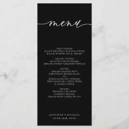 Black Simple Modern Wedding Ceremony Dinner Menu