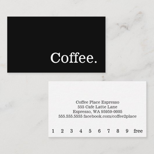 Black Simple News Word Dark Loyalty Punch Card (Voorkant / Achterkant)