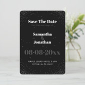 Black Simple Night Sky Wedding Save the Date Kaart (Staand voorkant)
