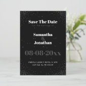 Black Simple Night Sky Wedding Save the Date Kaart (Staand voorkant)