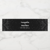 Black Simple Night Sky Wedding Waterfles Etiket (Enkel label)