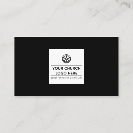 Black Simple Pastor Foto Religieuze Kerk Visitekaartje (Achterkant)