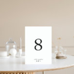 Black Simple Plain Modern Wedding Table Kaart<br><div class="desc">Zwart gewoon modern huwelijksnummer</div>