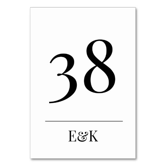 Black Simple Plain Modern Wedding Table Kaart (Achterkant)