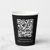 Black Simple Professional Business Logo QR-code Papieren Bekers (Achterkant)