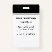 Black Simple Professional Employee Custom Photo Badge (Achterkant)