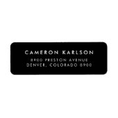 Black Simple San Serif Typografie Etiket (Voorkant)