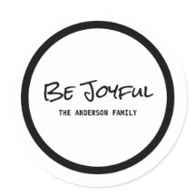 Black Simple Script is Joyful Holiday Stickers