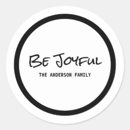 Black Simple Script is Joyful Holiday Stickers