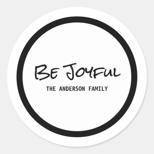 Black Simple Script is Joyful Holiday Stickers (Voorkant)