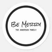 Black Simple Script is Merry Holiday Stickers (Voorkant)