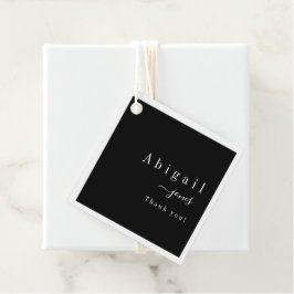 Black Simple Script Modern Luxury bedankt Bedankjes Labels