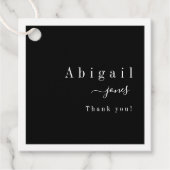 Black Simple Script Modern Luxury bedankt Bedankjes Labels (Voorkant)