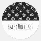 Black Simple Snowflake Holiday Stickers (Voorkant)