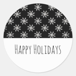 Black Simple Snowflake Holiday Stickers