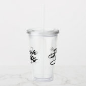 Black Simple Steps Quote Modern Calligraphy Acryl Drinkbeker (Rechts)