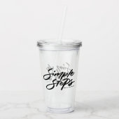 Black Simple Steps Quote Modern Calligraphy Acryl Drinkbeker (Achterkant)