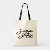 Black Simple Steps Quote Modern Calligraphy Tote Bag (Achterkant)
