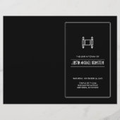 Black Simple Torah Bar Mitzvah-programma (Voorkant)
