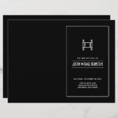 Black Simple Torah Bar Mitzvah-programma (Voorkant / Achterkant)