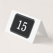 Black Simply Elegant Folded Table Kaart (Voorkant)