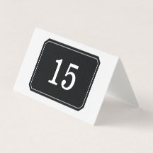 Black Simply Elegant Folded Table Kaart