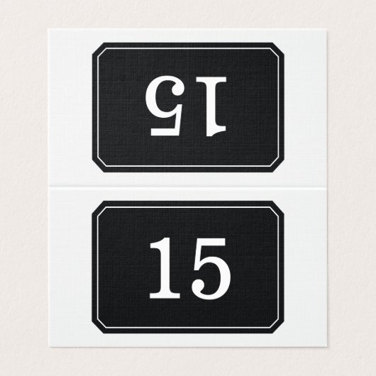 Black Simply Elegant Folded Table Kaart (Buitenkant ongevouwen)