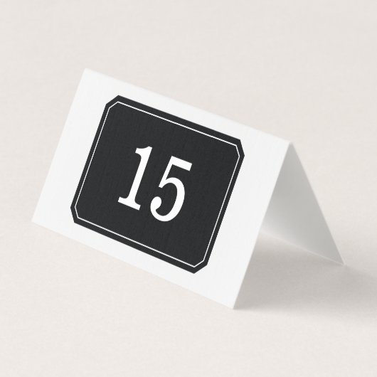 Black Simply Elegant Folded Table Kaart (Achterkant)