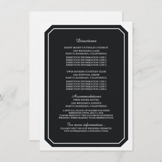 Black Simply Elegant Information Kaart (Voorkant / Achterkant)