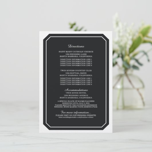 Black Simply Elegant Information Kaart (Staand voorkant)