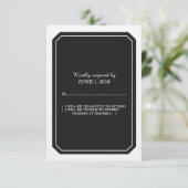 Black Simply Elegant Response Kaart (Staand voorkant)