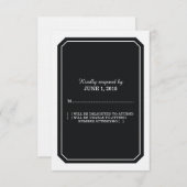 Black Simply Elegant Response Kaart (Voorkant / Achterkant)