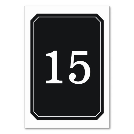 Black Simply Elegant Table Kaart (Voorkant)