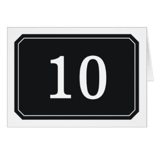Black Simply Elegant Table Number Kaart