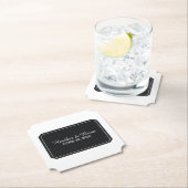 Black Simply Elegant Wedding Kartonnen Onderzetters (Insitu)