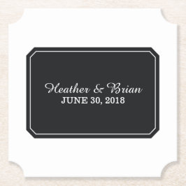 Black Simply Elegant Wedding Kartonnen Onderzetters