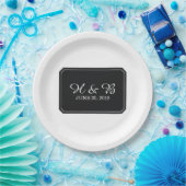 Black Simply Elegant Wedding Papieren Bordje (Feest)