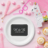 Black Simply Elegant Wedding Papieren Bordje (Feest)