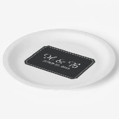 Black Simply Elegant Wedding Papieren Bordje (Gekanteld)